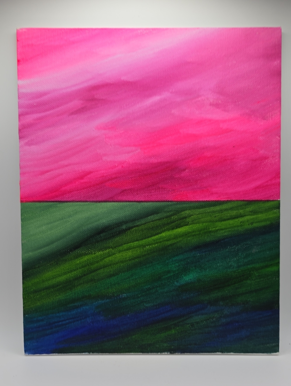 Abstract Pink and Green Landscape Canvas Wall Art